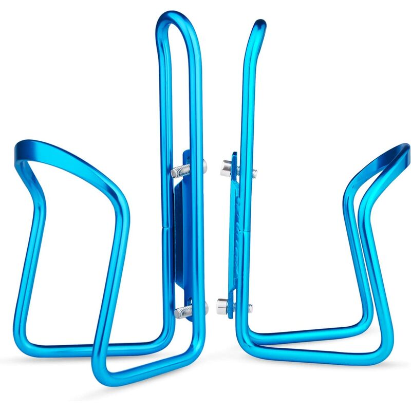 Portabidones para bicicleta, paquete de 2 soportes para portabidones para bicicleta de montaña, MTB, bicicleta de carretera, accesorios de ciclismo, hechos de aleación de aluminio ligero (azul)