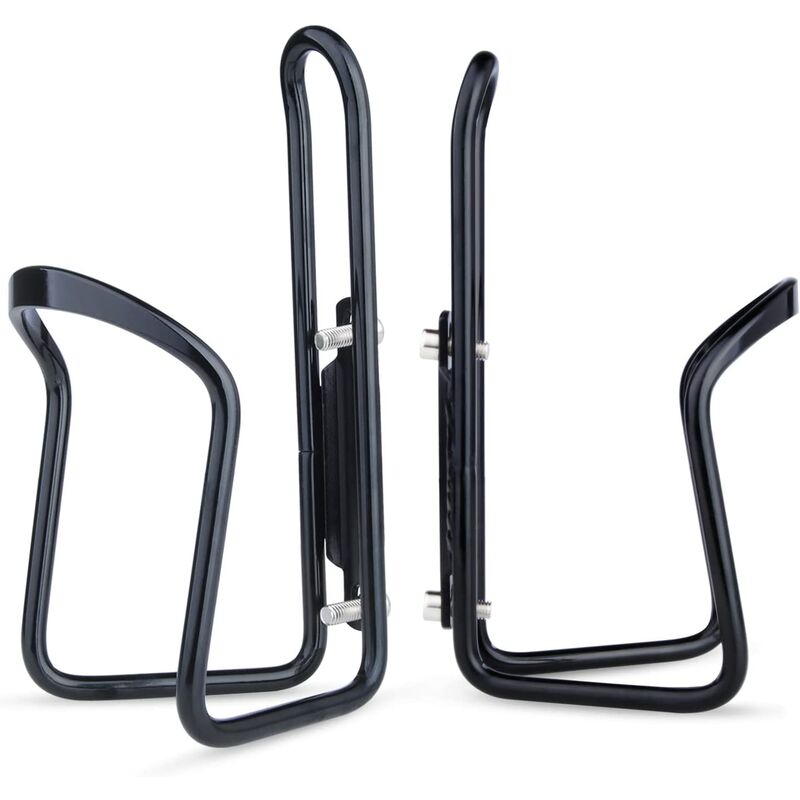 Portabidones para bicicleta, paquete de 2 soportes para portabidones para bicicleta de montaña, MTB, bicicleta de carretera, accesorios para bicicletas, hechos de aleación de aluminio ligero (negro)