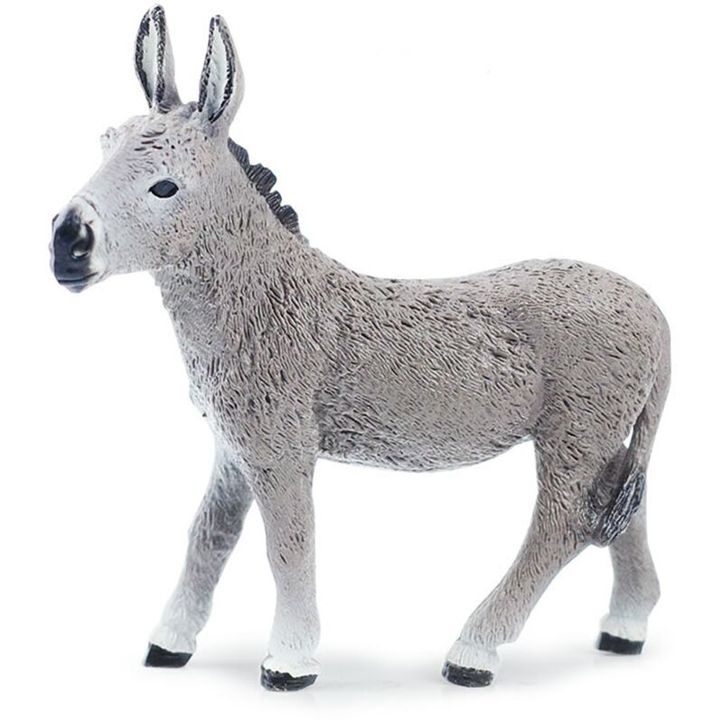 Simulación animal burro modelo decoración burro gris sólido estático juguete cognitivo para niños estatua de animal hecha a mano - burro