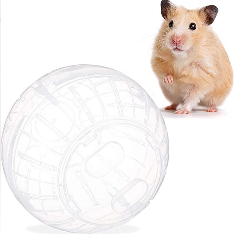 Pelota de hámster, Juguete para roedores, Accesorio, Ratón, Suministro de aire óptimo, Plástico, 12 cm, Transparente 1 artículo