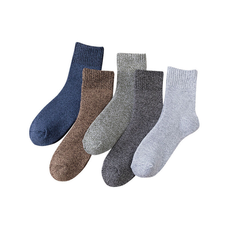 5 pares de calcetines térmicos de invierno para hombre de lana merino y algodón, calcetines gruesos y suaves, regalo para hombre.