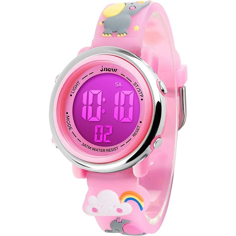 Relojes para niños, relojes digitales para niñas de 5 a 12 años, relojes deportivos impermeables en 3D con bonitos dibujos animados digitales, reloj de pulsera con luces de 7 colores para niños y niñas, regalos