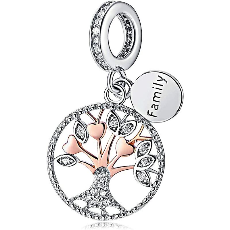 Encanto del árbol de la vida, joyería de las mujeres, colgante del encanto, colgante del encanto, plata de ley 925, se adapta a Pandora y pulseras europeas