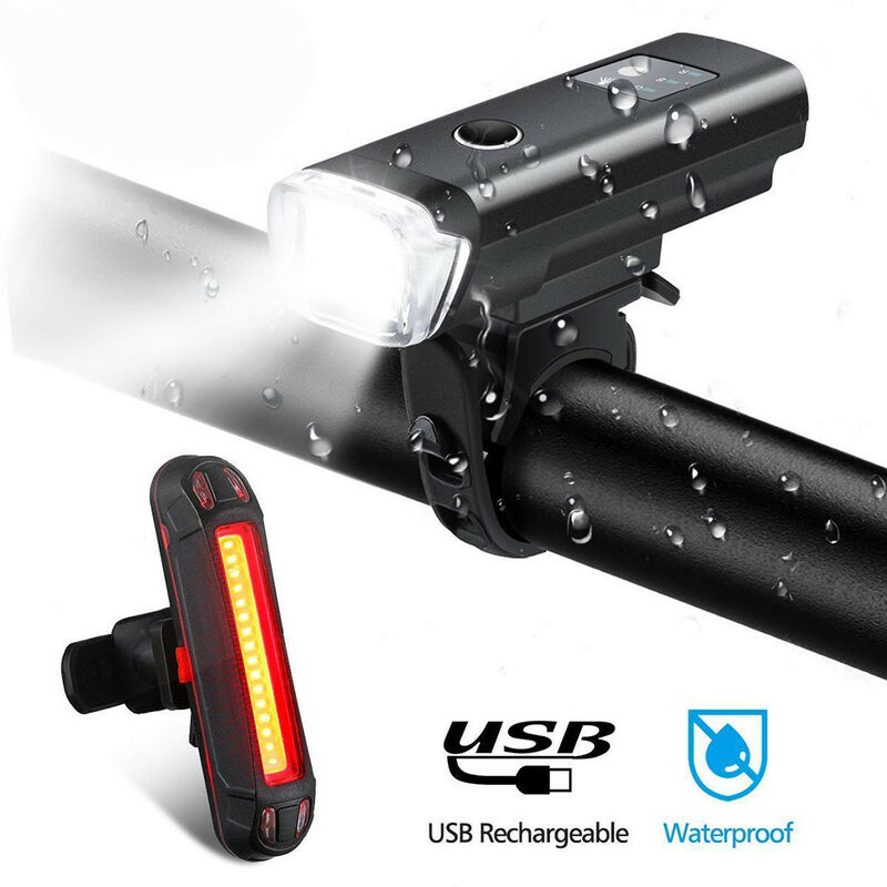 Luz de advertencia de bicicleta de montaña Luz delantera inteligente Luz de carga USB Luz trasera Luz de detección de bicicleta