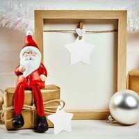 150 Etiquetas de Regalo de Navidad Etiquetas Colgantes de Papel Kraft con Diseño de Renos Papá Noel Copo de Nieve Árbol de Navidad con 150 Cordeles de Algodón Arpillera para Manualidades 