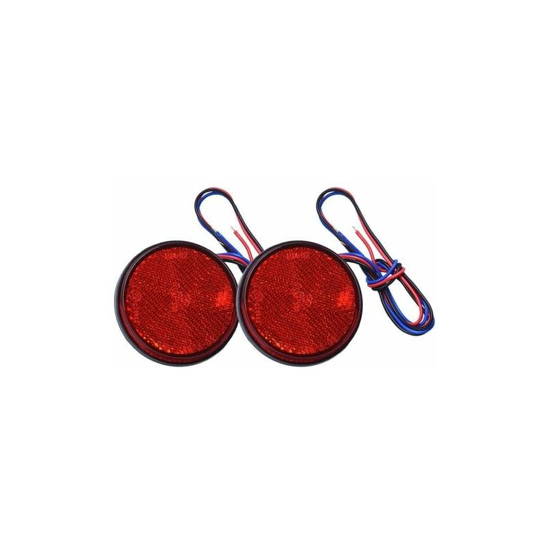 Luces LED para remolque, 2 piezas Luz trasera para remolque Luces LED Reflector redondo Luz de freno LED 12V Luz LED marcadora para automóvil Motocicleta Camión (Rojo),2 piezas)