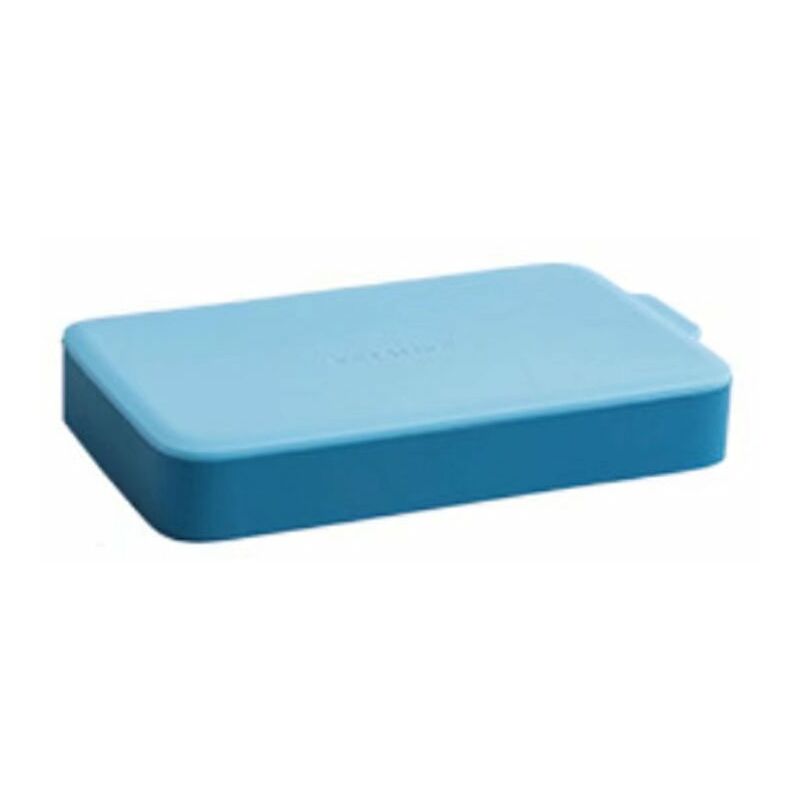 Betterlife - Bandeja de hielo de silicona con tapa para hacer hockey sobre hielo casero, pequeño congelador rápido, molde para cubitos de hielo congelado (azul claro)