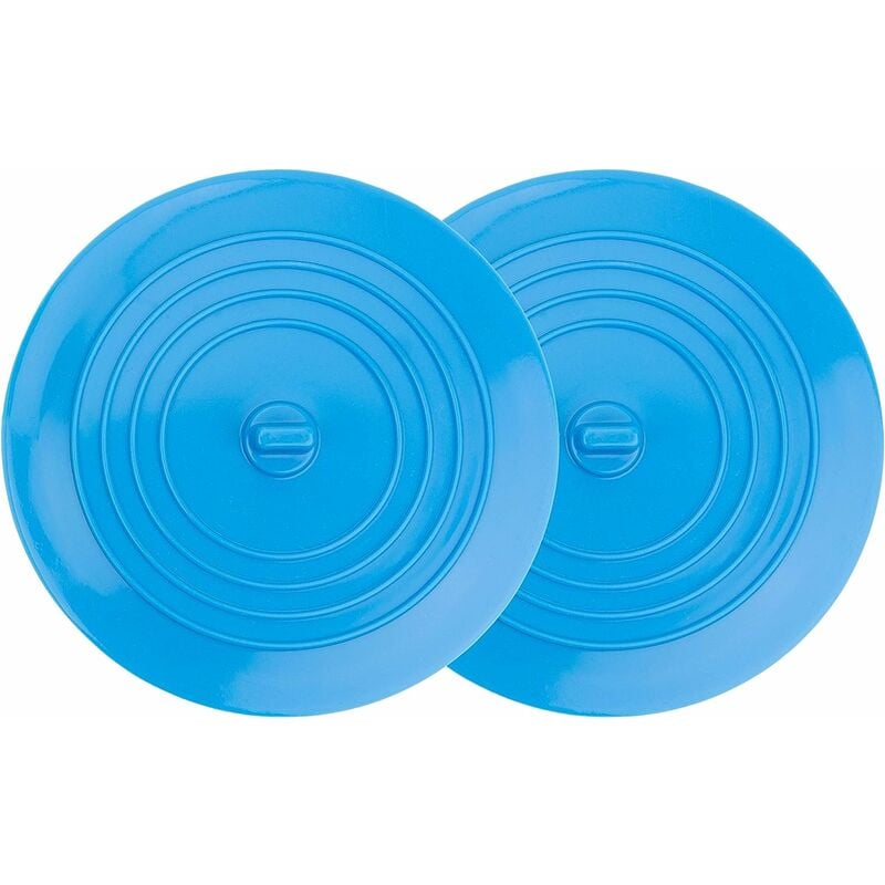 Tapón de drenaje de silicona para baño, ducha y fregadero de cocina, tapón extraíble, evita que el agua fluya hacia afuera, 15 cm de diámetro, para orificios de drenaje de hasta 120 mm, 2 x azul, Betterlife