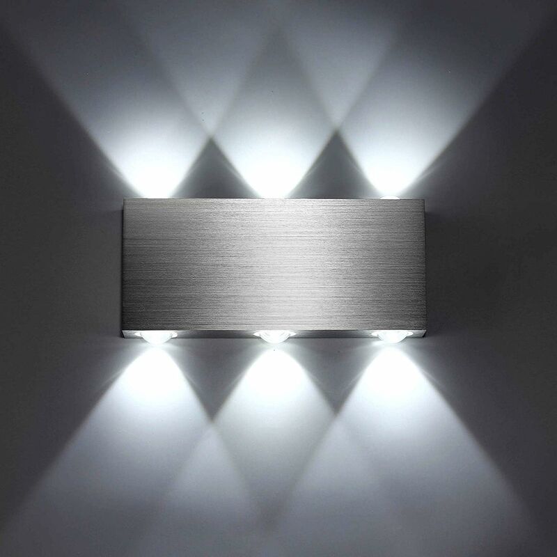 BR-Vie LED Wall Sconce 18W Lámpara de pared interior Modern Square Up Down Aluminio Iluminación Decoración Luz para dormitorio Estudio Cama Pasillo Sala de estar Hotel Bar Blanco frío