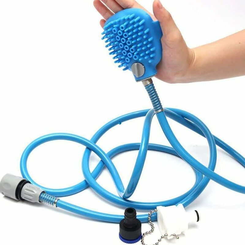 Pulverizador de ducha para mascotas, BR-Life Pulverizador de ducha para perros Ducha para mascotas Herramienta de baño para mascotas Ducha para perros, para perros y gatos (2,5 m, azul)