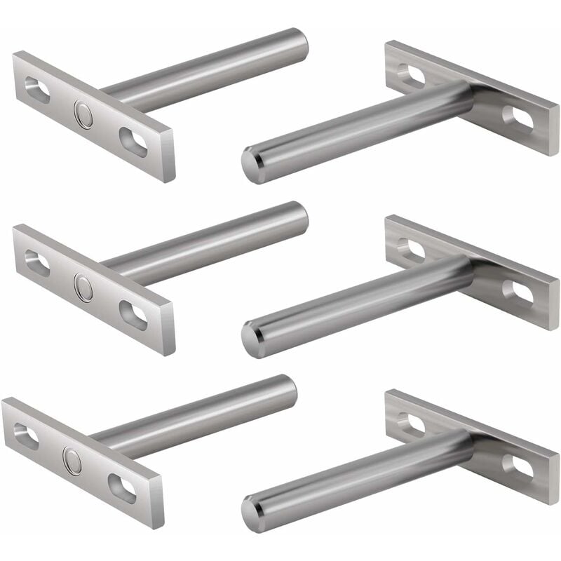 Soportes de metal para estante flotante de 6 piezas, soporte de fijaciones ocultas de 3 pulgadas Soporte oculto para estante flotante para montaje en pared 13 Trece