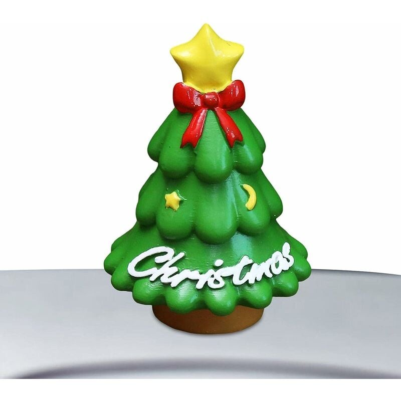 2 piezas de decoraciones de escritorio de árbol de Navidad de resina - Mini árbol de Navidad artesanal de resina de mesa - Decoración del hogar árbol de Navidad pequeño, árbol de Navidad de resina en miniatura-13Treize