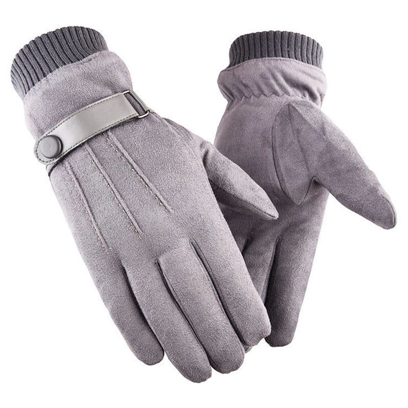 Guantes cálidos para pantalla táctil para hombres y mujeres, forro polar de ante térmico, mitones antideslizantes de invierno para deportes al aire libre, conducción, ciclismo, senderismo, correr, camping, BR-Life (gris, 1 par)