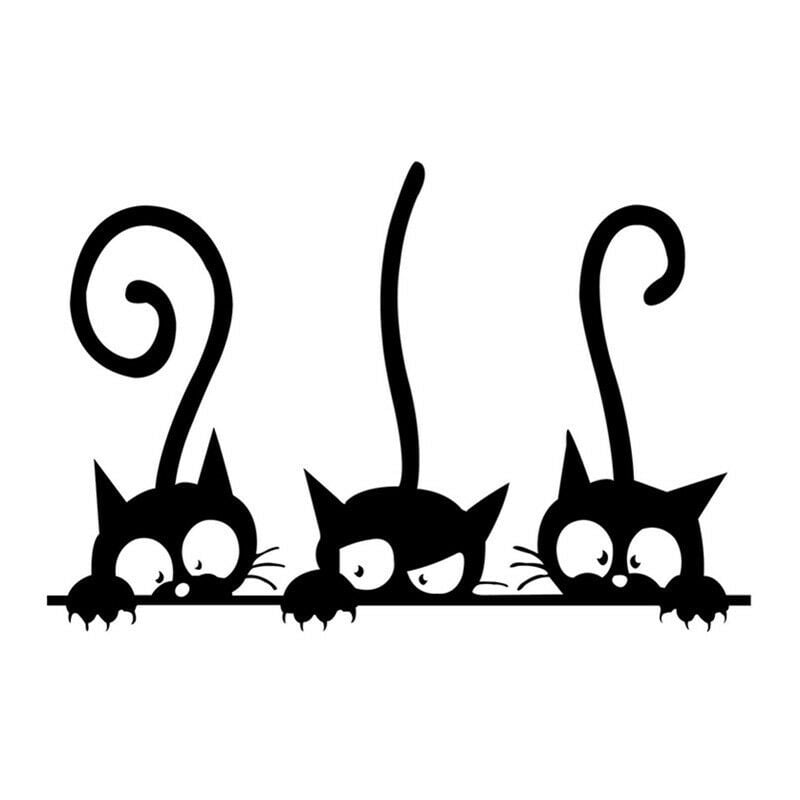 Cute Animal Theme Wall Sticker Decor Decal Mural Wallpaper Cocina Adorable Cat Stickers para niños Room Glass Classroom Decoration Juego de 8 piezas, BR-Life