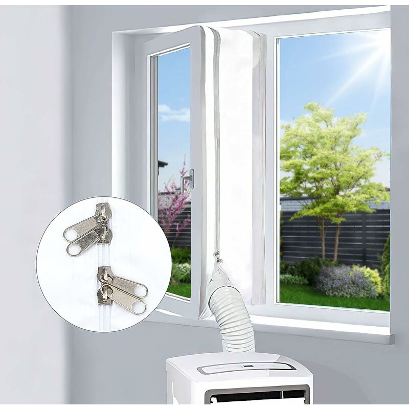 Sello de ventana de aire acondicionado 400CM, telas de calafateo de aire acondicionado móvil para ventanas, sello de ventana de aire acondicionado, accesorio de aire acondicionado móvil para aire acondicionado portátil y secadora de ropa 13Treize