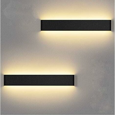 El diseño grabadora cortina Luz LED de pared para interiores 36CM Paquete de 2 lámparas de pared 3000K  Blanco cálido