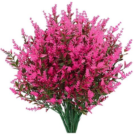 8 flores artificiales de plástico para exteriores, resistentes a los rayos  UV, plantas, flores decorativas para