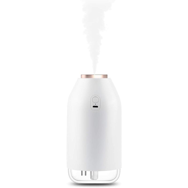 Humidificador de aire para dormitorio, humidificador de aire para plantas USB, 26 dB silencioso, apagado automático, aplicar al bebé (270 ml blanco)