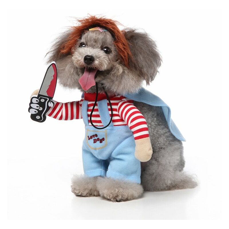 Diverso capitalismo mecanógrafo Tamaño M) Disfraz de mascota de Halloween Ajustable Perro Cosplay Disfraz  Killer