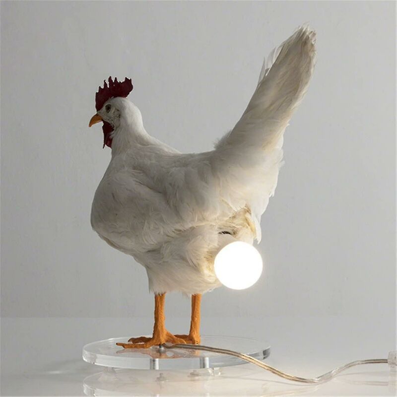 Lámpara Led de pollo Lámpara de noche de huevo Lámpara de escritorio de huevo de taxidermia