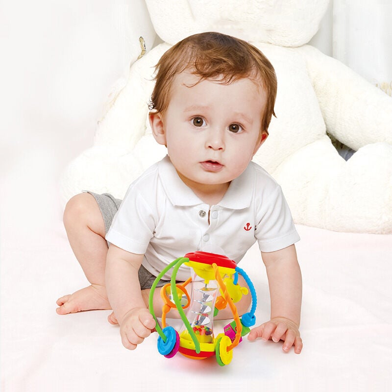 Juguetes para bebés de 6 a 12 meses, agitador de bolas con sonajero para bebés, agarre, spinner, juguetes sensoriales para gatear para bebés, niños y niñas de 3, 6, 9, 12 meses, regalos divertidos de cumpleaños para bebés