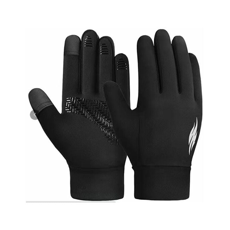 Guantes de invierno para correr para niños - Hojas Pantalla táctil Guantes cálidos antideslizantes Bicicleta Nieve Esquí Fútbol Niños Niñas 8-10 años