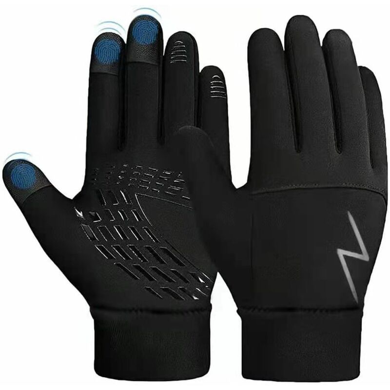 Guantes de invierno para correr para niños - Pantalla táctil Lightning Guantes cálidos antideslizantes Bicicleta Nieve Esquí Fútbol Niños Niñas 6-8 años