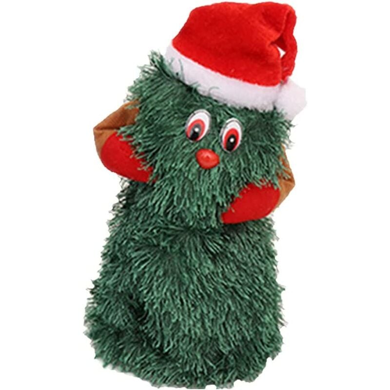 Árbol de Navidad eléctrico cantando y bailando, juguete de peluche de Navidad, árbol de Navidad verde, adornos navideños animados, regalos de Navidad para niños pequeños (C)