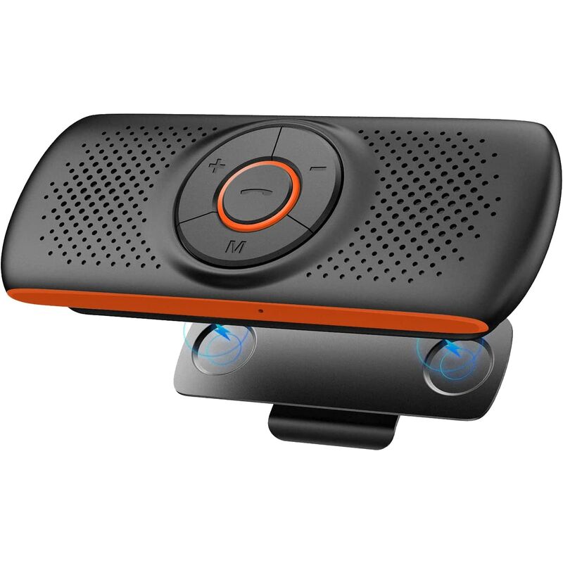Altavoz Bluetooth para coche para teléfono móvil, Skybess Bluetooth portátil en altavoz de coche para hablar con manos libres, kit de coche inalámbrico reproductor de música con clip de visera, compatible con tarjeta Siri Google Assistant TF