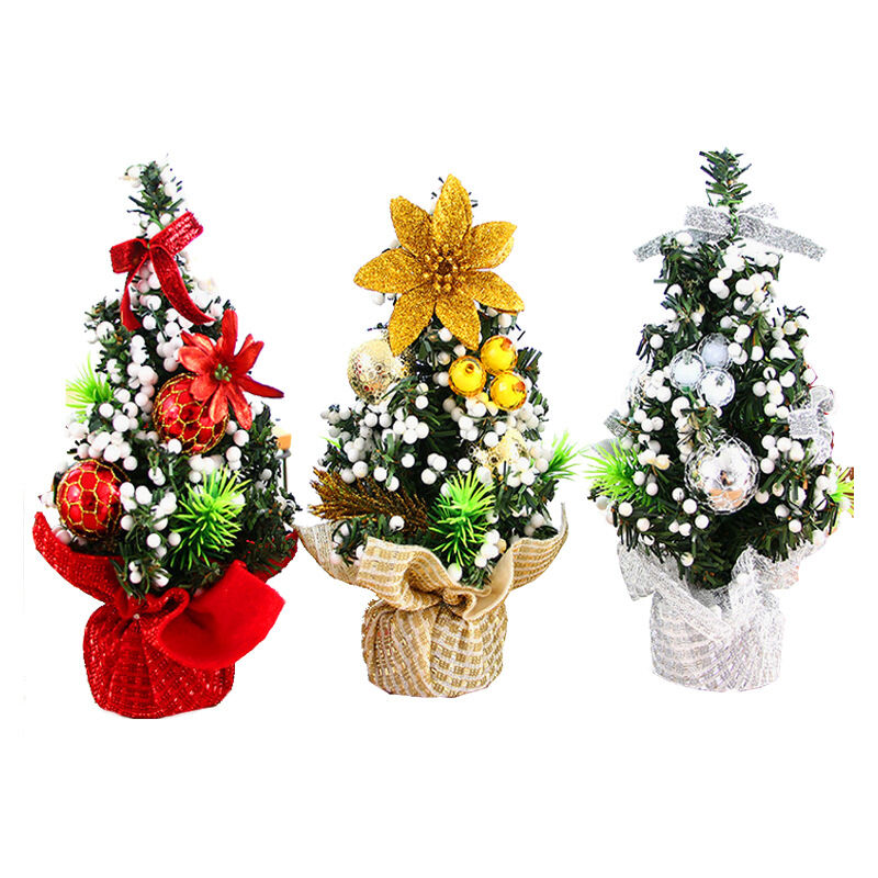 Árbol de Navidad de 3 piezas, 20CM, mini conjunto de Navidad, decoración de mesa de árbol, regalo para niños, árbol de Navidad, decoración pequeña