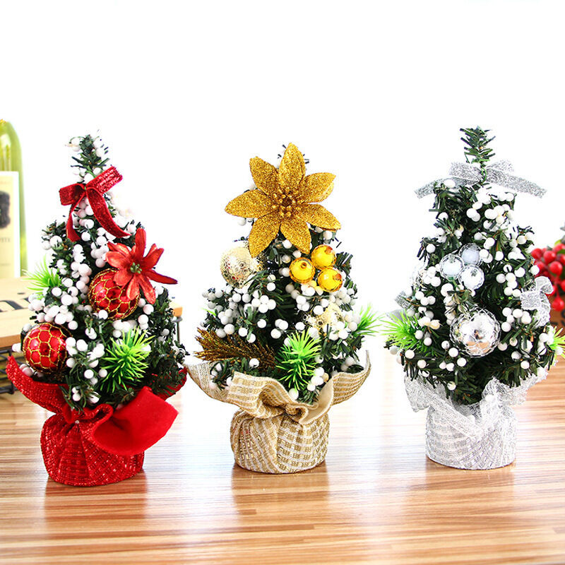 Árbol de Navidad 20 CM mini conjunto de Navidad adornos de mesa de árbol regalos para niños árbol de Navidad pequeñas decoraciones