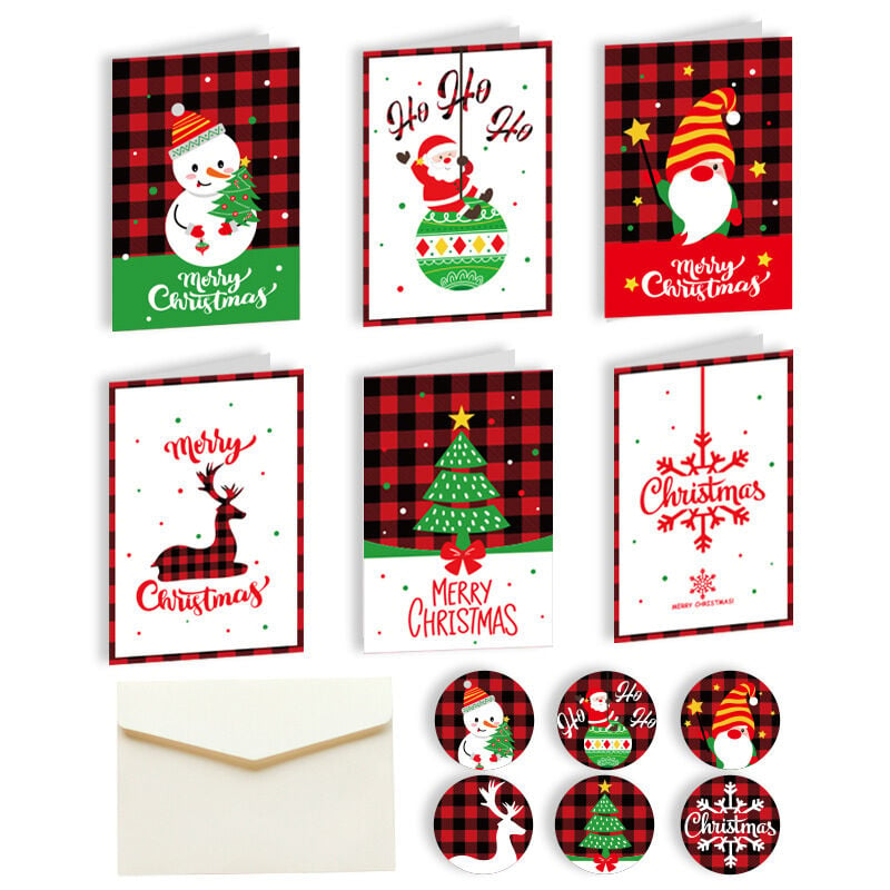 Tarjetas navideñas Tarjetas de regalo kraft Tarjetas con mensajes navideños Pegatinas Sobres Felicitaciones navideñas