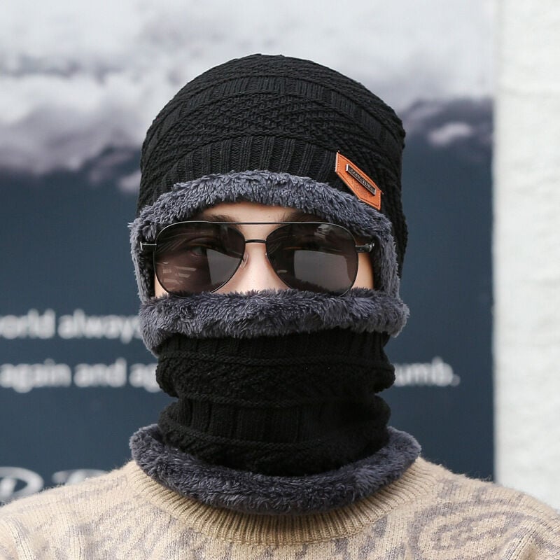 Sombrero de invierno para hombre, gorro de lana cálido, gorro de punto grueso, jersey, gorro de algodón para hombre, gorro de invierno, gorro baotu para jóvenes masculinos