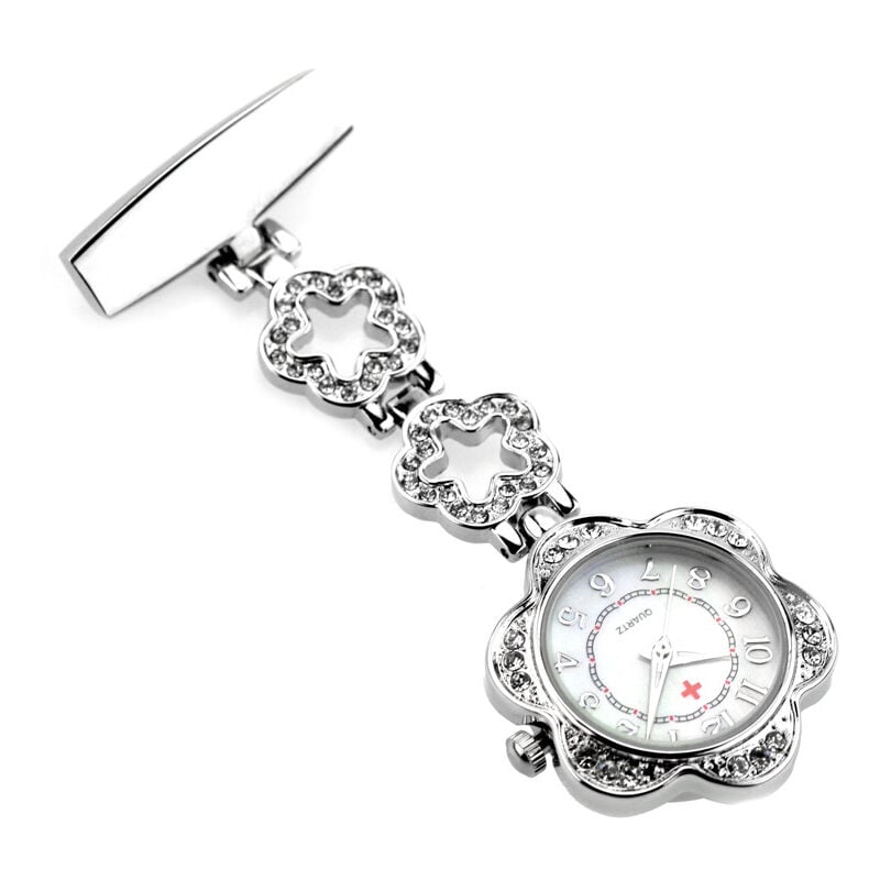 Petal Rhinestone 5371 Reloj médico de enfermera Reloj de pared Movimiento importado Reloj de bolsillo retro Reloj de regalo