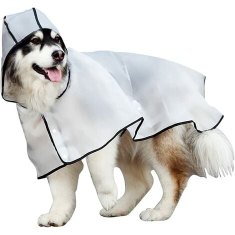 Chubasquero transparente para Chubasquero perros con capucha prueba viento e impermeable Puños