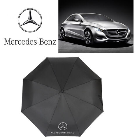 Paraguas plegable de tres pliegues totalmente automático, paraguas Benz con logotipo, regalo de negocios, paraguas