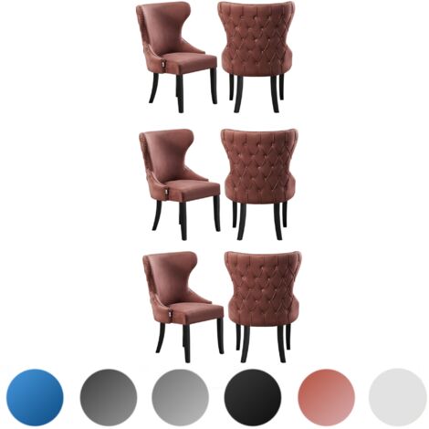 JZGORC Set di 6 Sedie da Sala da Pranzo, Sedie da Cucina Nordica, Sedie da Ufficio con Gambe in Faggio Massello per Camera da Letto, Soggiorno, Cucina - Grigio
