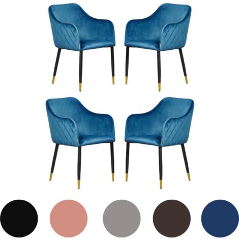 Set di 4 sedie, sedie sala da pranzo, sedie soggiorno, sedia imbottita, sedia cucina, velluto | Leroy Merlin