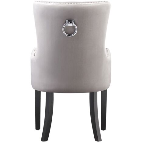 Singola sedia da pranzo Windsor LUX Velvet imbottite con braccioli per sala da pranzo cucina - grigio chiaro