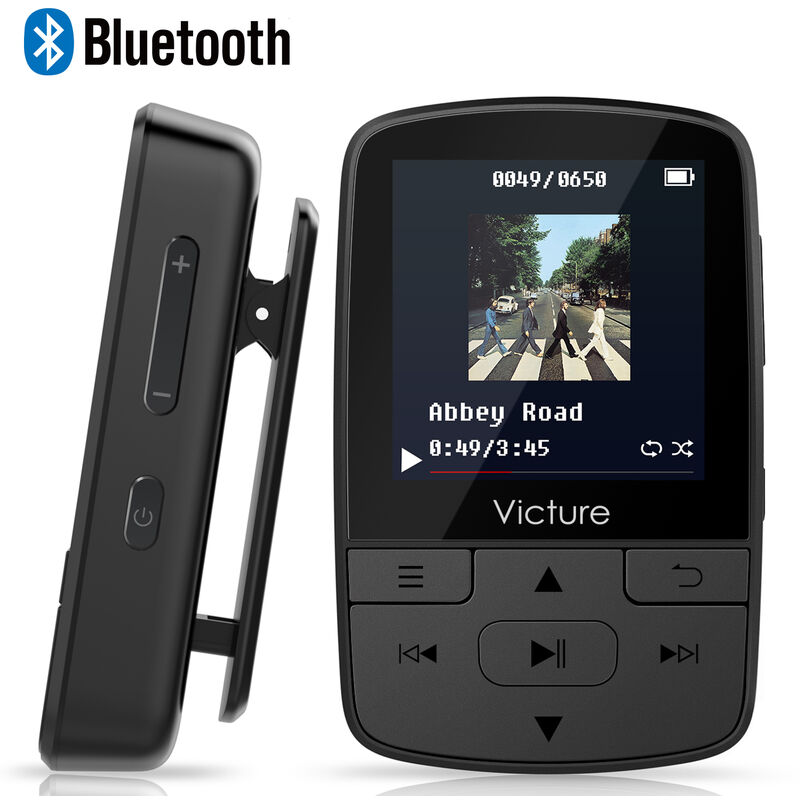 Victure 16GB Reproductor MP3 Bluetooth Clip Reproductor de Música para el Deporte Pantalla TFT de 1.5 pulgadas, FM Radio, Podometro, Auriculares, Soporte SD USB TF hasta 128 GB Tarjeta