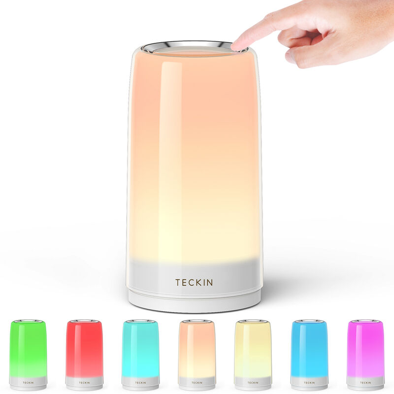 Lámpara táctil, lámpara de mesa, lámparas LED de cabecera que cambian de color para los dormitorios, lámparas de mesa de noche para las habitaciones de los bebés, luces blancas cálidas regulables con control táctil para las salas de estar de la oficina, regalo para los niños