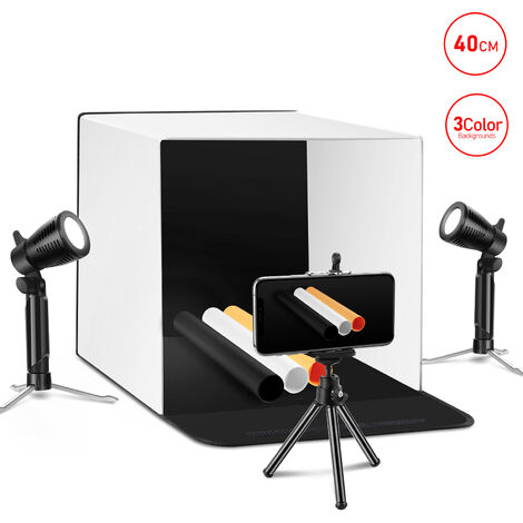 Caja de Estudio Fotográfico "x12"/40x30cm Brillo ajustable Caja de foto plegable portátil Luces para