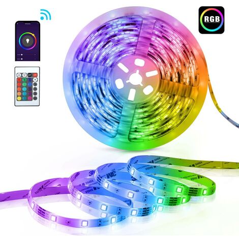 Tira Led Multicolor Wifi 2 Metros Luces Led compatible con App Alexa Google  DOSYU