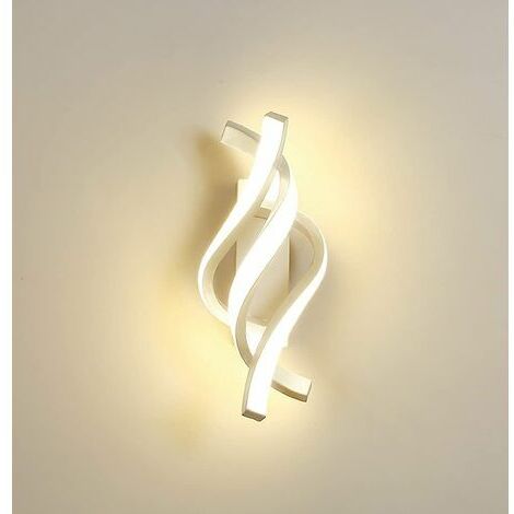 GOECO Modern LED Wall Lights, 22W Creative Spiral Shaped LED Wall Light, Indoor Wall Lamp, White Wall Light for Bedroom Living Room Hallway, Warm White Light, 3000K