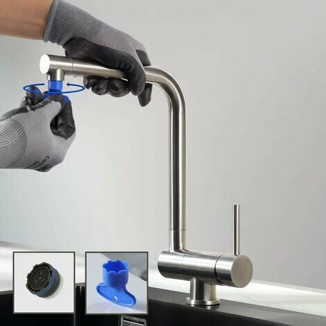 CECIPA Robinet Cuisine Rabattable, Mitigeur Cuisine Inox, Robinet Pliable Moderne, Robinetterie Cuisine Sous Fenêtre, Robinet Evier Rotatif 360°, Acier Inoxydable Brossé