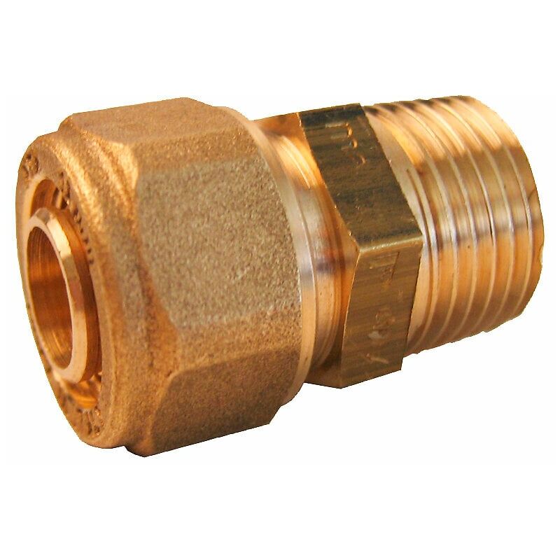Raccord PER 12mm - 2 Jonctions à Glissement En Laiton Pour Tube PER 12 Mm, Neuf (peut Avoir Défauts)