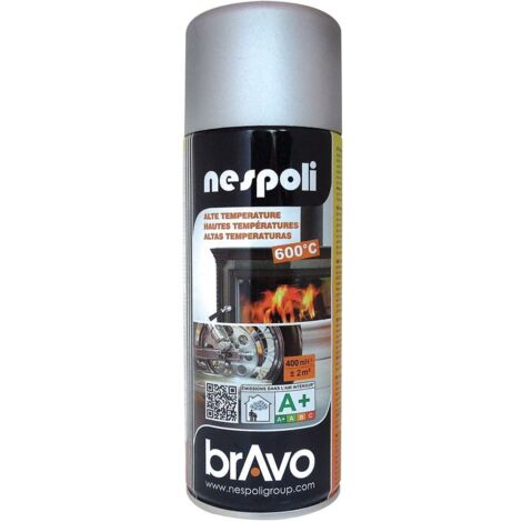 BOMBE  PEINTURE AEROSOL PROFESSIONNELLE HAUTE TEMPERATURE ALU  400 ML