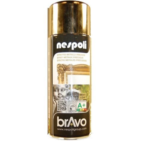 Peinture Aérosol Effet Métaux Précieux NESPOLI - Or Chromé (180102) 0,4 L