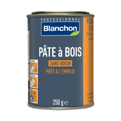 Blanchon – Pâte à bois chêne clair – Rebouchage fissures et rayures – Pour parquets et boiseries – Application facile et finition lisse