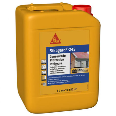 Protection hydrofuge Sikagard-245 5L – Imperméabilisant incolore pour supports minéraux – Prévention taches et encrassement (1/5)